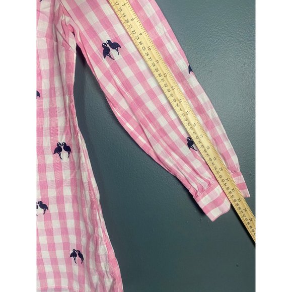 Crown & Ivy Pink Gingham Flamingo Embroidered - Picture 6 of 8